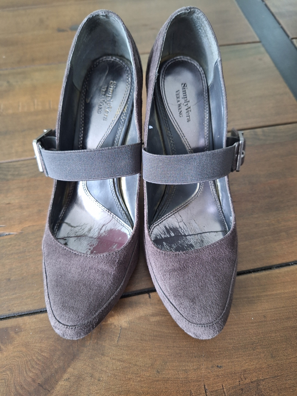 Simply Vera Vera Wang Brown Suede Mary Jane Heels
